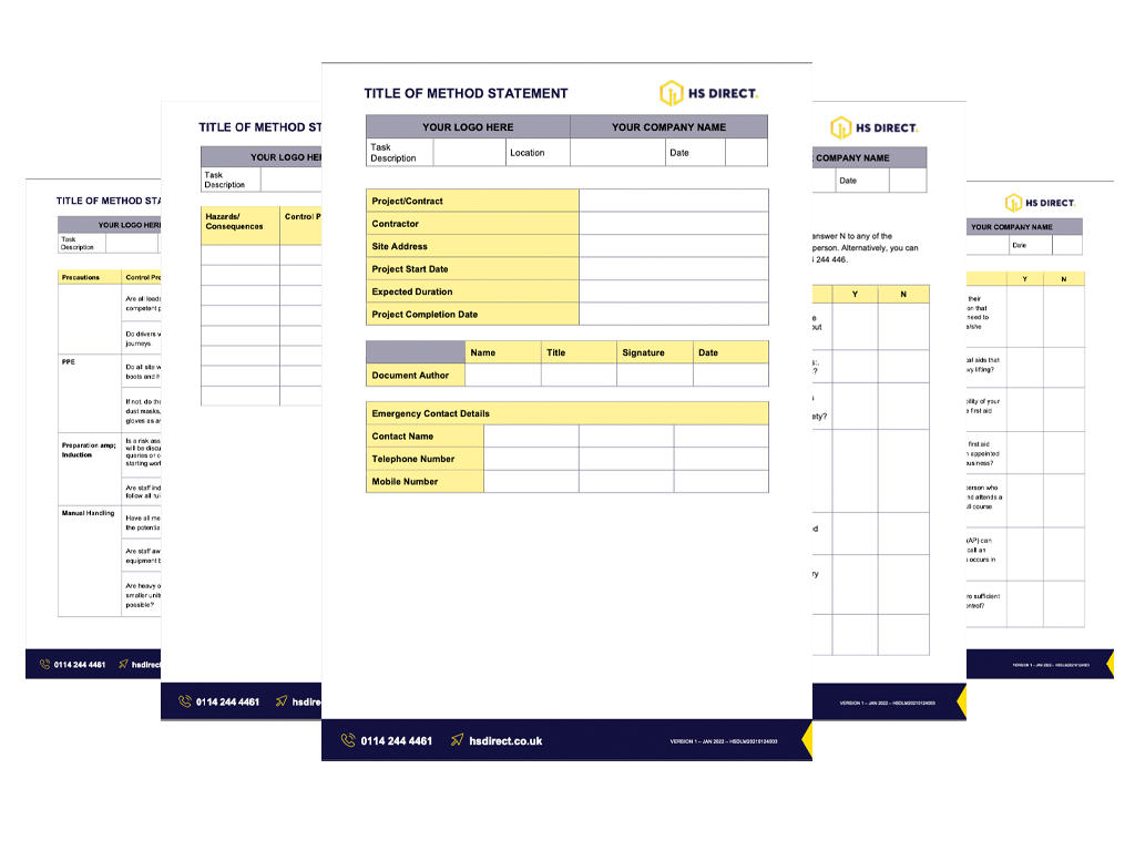 General Property Maintenance Method Statement Example Free Method Statement Template - HS Direct